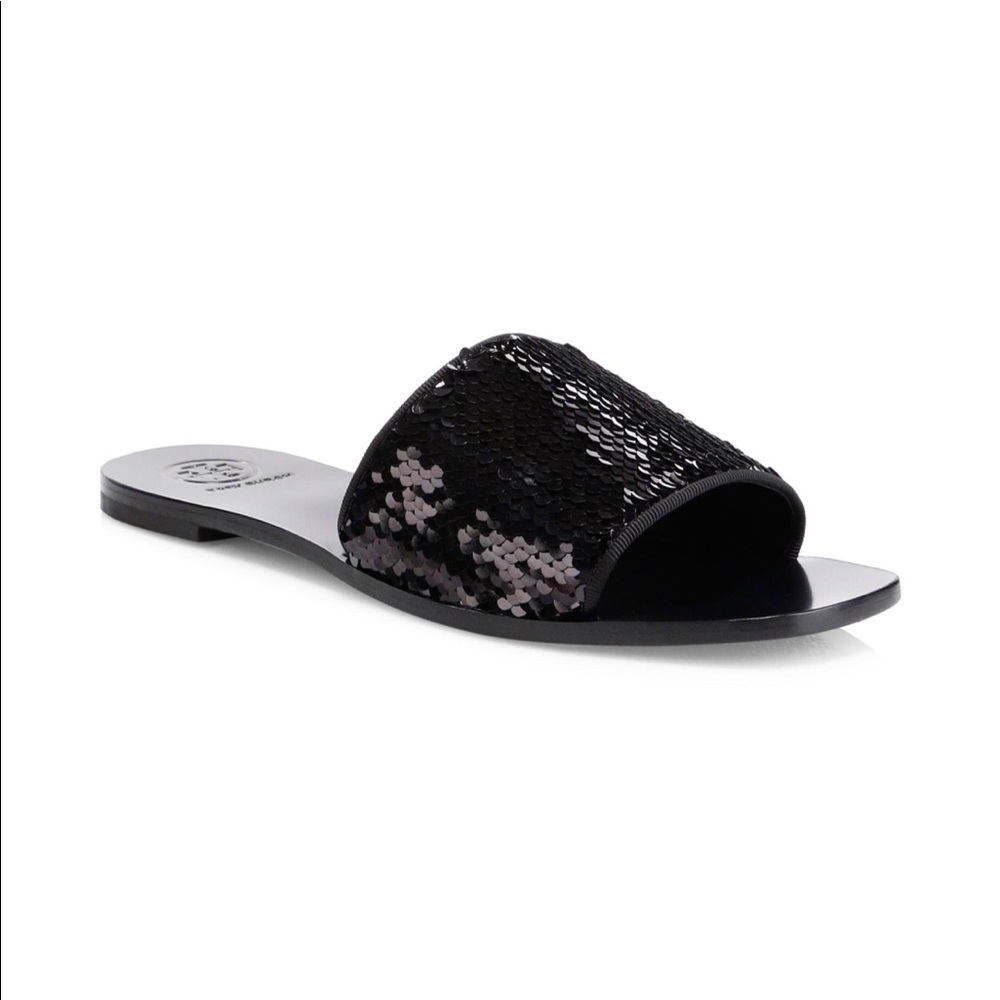 Tory Burch Carter Sequin Slides, Size 7! 🖤